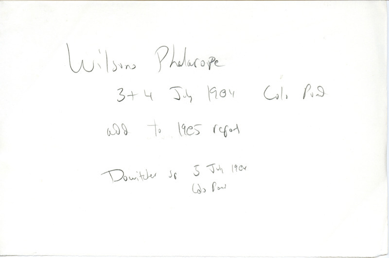 Field notes were contributed by Joel McMillan. This item was used as supporting documentation for the Iowa Ornithologists' Union Quarterly field report of summer 1985.