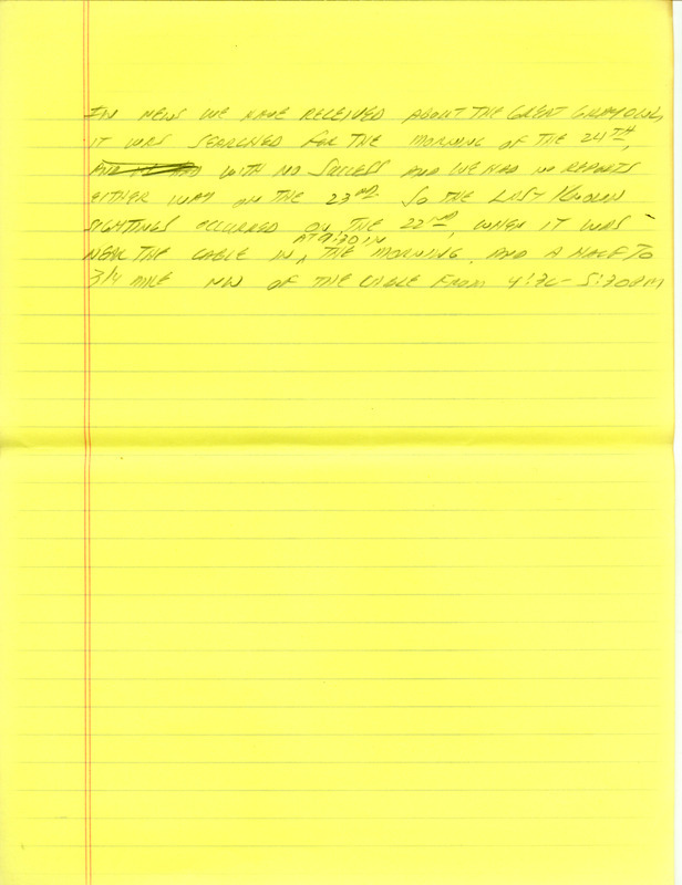 Iowa RBA update for February 19, 1996. Highlights of the update include sightings of a Great Gray Owl, Snowy Owl, White-winged Crossbill, and Hoary Redpolls. Also included are handwritten notes for the next week's update with sightings of a Peregrine Falcon and a Snow Goose.