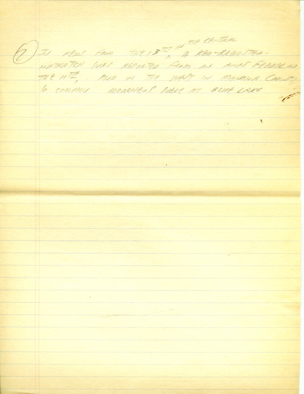 Iowa RBA update for August 12, 1996. Highlights of the update include sightings of Red-necked Phalaropes, Snowy Egrets, and Little Blue Herons. Also included are handwritten notes for the next week's update with sightings of a Red-breasted Nuthatch, Ruddy Shelduck, and a Ringed Turtle-Dove.