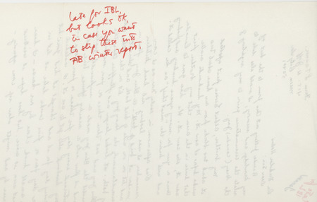 A detailed sighting of a gray jay described by Fern L. Tanner in an incomplete letter to Nicholas S. Halmi. This item was used as supporting documentation for the Iowa Ornithologists' Union Quarterly field report of Winter 1976-1977.