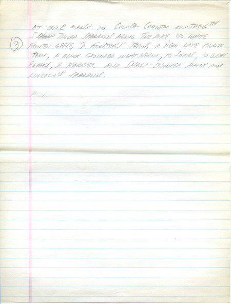 Iowa Birdline update for October 1, 1990. Highlights of the update include the sighting of a Yellow Rail and the continued presence of two Scissor-tailed Flycatchers. Also of note was the large number of passerine migrants entering the state, including Blue Jays, Brown Creepers, Brown Thrashers, Indigo Buntings, and Yellow-rumped Warblers. Other interesting observations included early Lapland Longspurs and Red-breasted Mergansers as well as a sighting of an estimated 2400 Chimney Swifts.