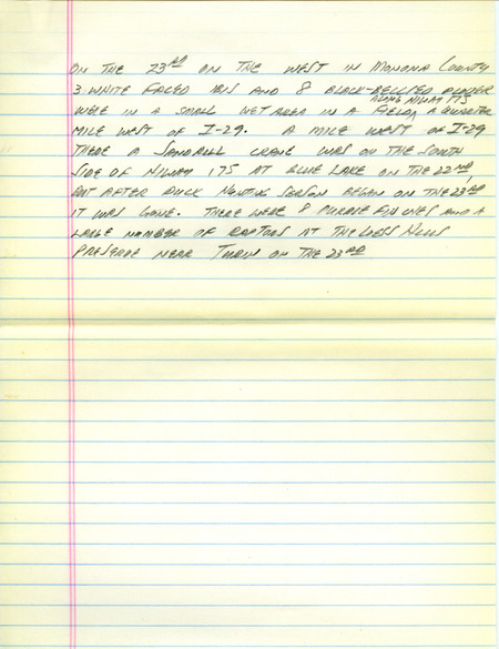 Email of the Iowa Birdline update for October 18, 1993. Highlights include sightings of Western Grebe, Common Loon and Great Egrets. Includes hand written notes in preparation for next week's update.