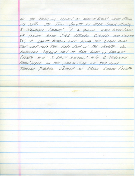 Email of the Iowa Birdline update for July 19, 1993. Highlights include Least Terns, Piping Plovers, Semipalmated Plovers and Cattle Egrets. Includes hand written notes in preparation for next week's update.