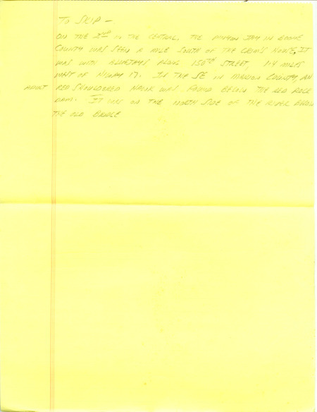 Iowa RBA update for December 23, 1996. Highlights of the update include sightings of a Clark's Nutcracker, a Pinyon Jay, a Varied Thrush, an Evening Grosbeak, and a Snowy Owl. Other interesting observations were of a male Evening Grosbeak, a Snowy Owl, and two Red-shouldered Hawks. Also included are handwritten notes for the next week's update with sightings of a Spotted Towhee and a first year Mew Gull.