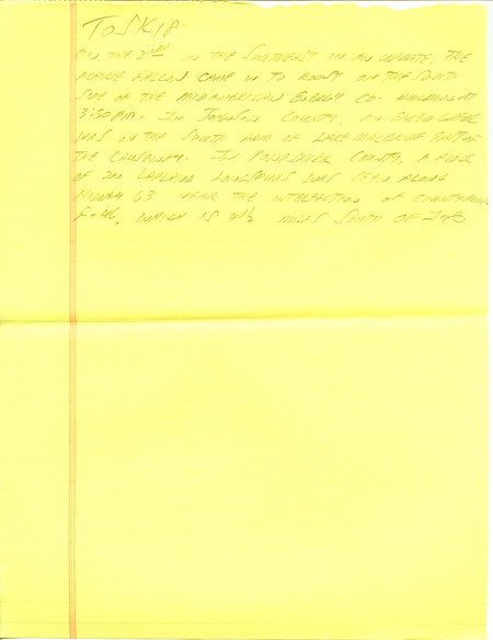 Iowa RBA update for October 28, 1996. Highlights of the update include sightings of an adult Sabine's Gull and two adult male White-winged Scoters. Also of note were the observations of numerous shorebirds, including a Black-bellied Plover, a Baird's Sandpiper, and a Sanderling. Also included are handwritten notes for the next week's update with sightings of a Prairie Falcon, an immature Brown Pelican, and several species of Grebes.