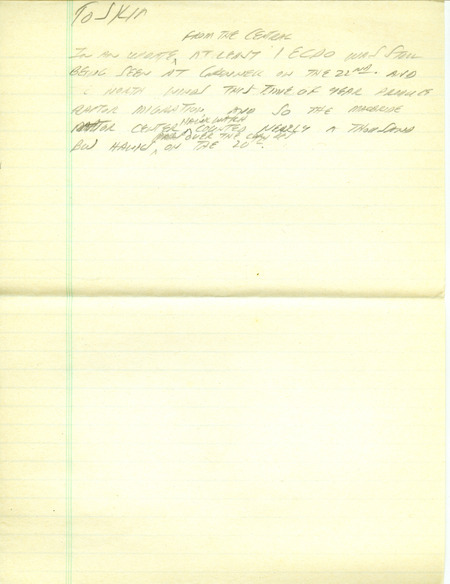 Iowa RBA update for September 22, 1997. Highlights of the update include a report of 131 species seen on field trips to the Iowa City-Cedar Rapids area held during the IOU fall meeting, including American Bittern and Nelson's Sharp-tailed Sparrows. Also of note were sightings of Lark Buntings, a Red-necked Phalarope, and an Evening Grosbeak. Also included are handwritten notes for the next week's update with an update on the continued presence of Eurasian Collared Doves in Grinnell.