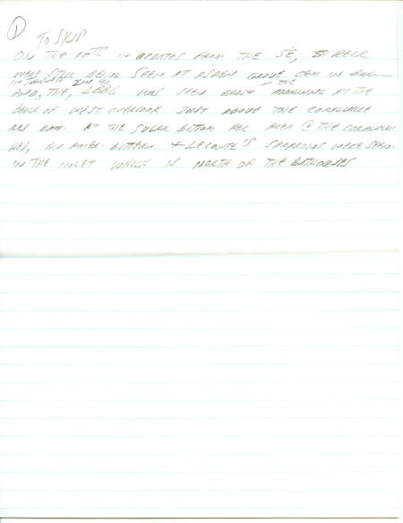 Iowa RBA update for October 6, 1997. Highlights of the update include the continued presence of Eurasian Collared Doves and a Red Crossbill sighting. Also of interest were sightings of several noticeable migrants, including Franklin's Gull, Golden-crowned Kinglet, Yellow-rumped Warbler, and Winter Wren. Also included are handwritten notes for the next week's update with sightings of a Lesser Black-backed Gull, a White-faced Ibis, and a juvenile Sabine's Gull.