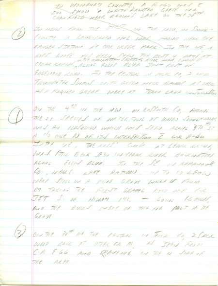 Email for the Iowa RBA for March 30, 1998. Highlights include Ferruginous Hawk, Glaucous Gull and Eurasian Collared Dove. Includes hand written notes in preparation for next week's update.
