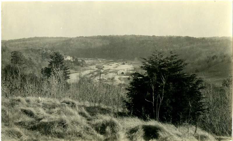 Elevated view of Reibowermere Meadow in Backbone State Park.