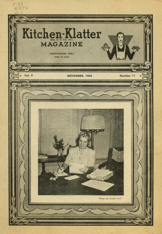 Kitchen-Klatter began as a half-hour radio show with Leanna Driftmier sharing household tips, recipes, and childrearing advice among other topics. The radio show aired from 1926 to 1986, making it the longest-running homemaker program in the history of radio. Kitchen-Klatter magazine was issued monthly from 1936 to 1986 and at one point had a circulation of 150,000.