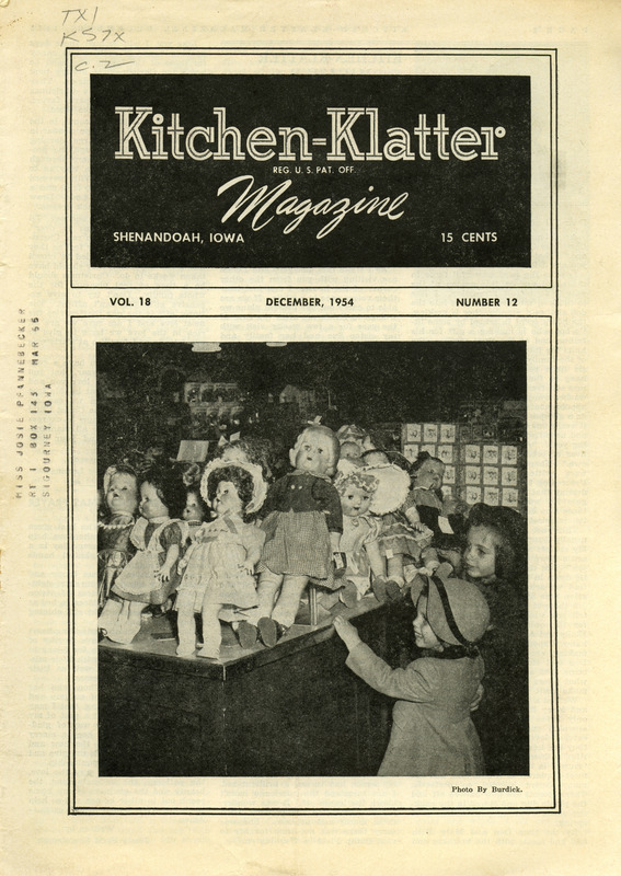 Kitchen-Klatter began as a half-hour radio show with Leanna Driftmier sharing household tips, recipes, and childrearing advice among other topics. The radio show aired from 1926 to 1986, making it the longest-running homemaker program in the history of radio. Kitchen-Klatter magazine was issued monthly from 1936 to 1986 and at one point had a circulation of 150,000.