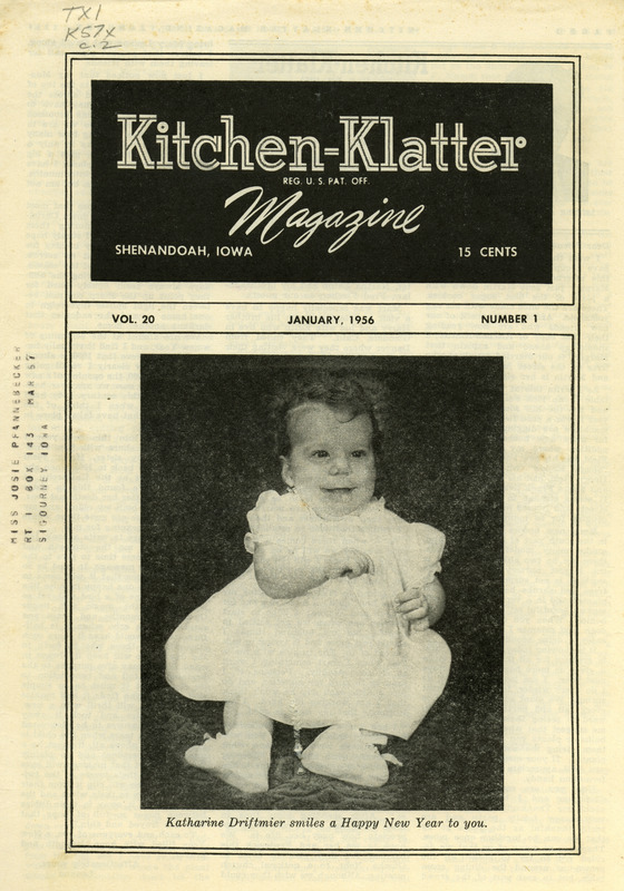 Kitchen-Klatter began as a half-hour radio show with Leanna Driftmier sharing household tips, recipes, and childrearing advice among other topics. The radio show aired from 1926 to 1986, making it the longest-running homemaker program in the history of radio. Kitchen-Klatter magazine was issued monthly from 1936 to 1986 and at one point had a circulation of 150,000.
