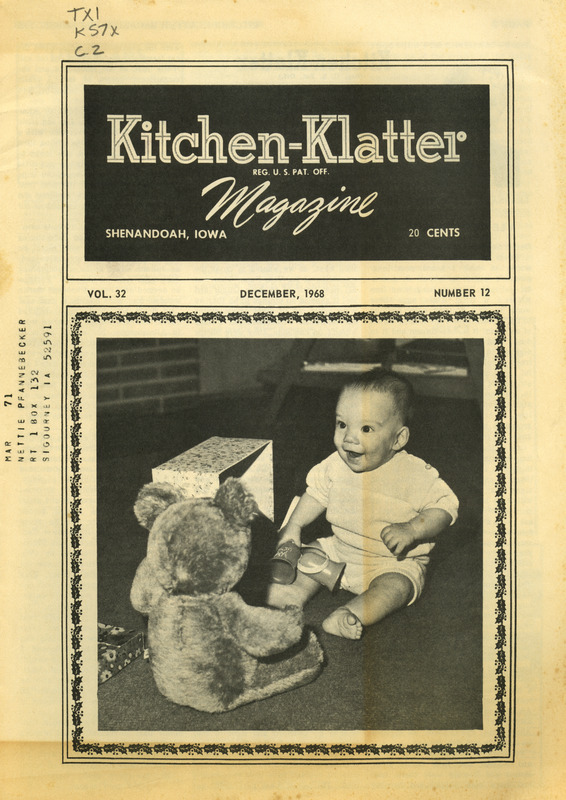 Kitchen-Klatter began as a half-hour radio show with Leanna Driftmier sharing household tips, recipes, and childrearing advice among other topics. The radio show aired from 1926 to 1986, making it the longest-running homemaker program in the history of radio. Kitchen-Klatter magazine was issued monthly from 1936 to 1986 and at one point had a circulation of 150,000.