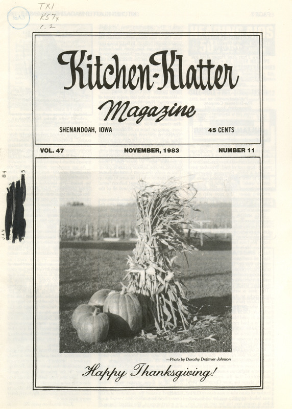 Kitchen-Klatter began as a half-hour radio show with Leanna Driftmier sharing household tips, recipes, and childrearing advice among other topics. The radio show aired from 1926 to 1986, making it the longest-running homemaker program in the history of radio. Kitchen-Klatter magazine was issued monthly from 1936 to 1986 and at one point had a circulation of 150,000.