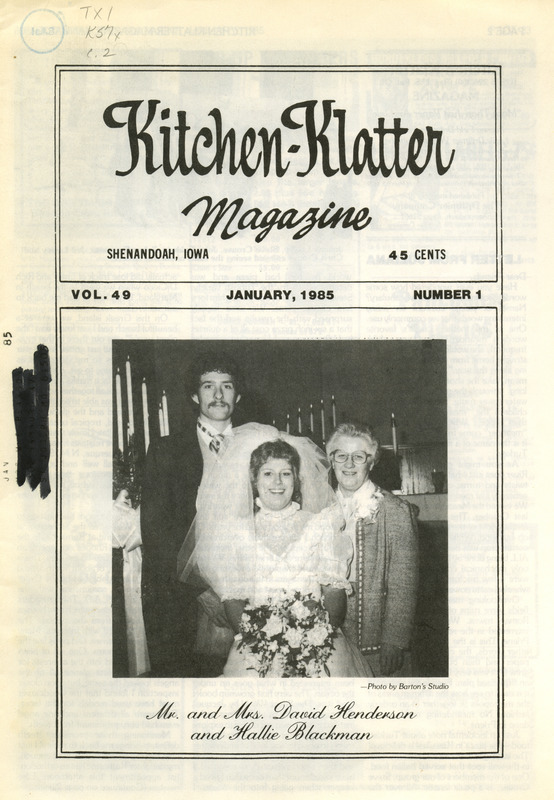 Kitchen-Klatter began as a half-hour radio show with Leanna Driftmier sharing household tips, recipes, and childrearing advice among other topics. The radio show aired from 1926 to 1986, making it the longest-running homemaker program in the history of radio. Kitchen-Klatter magazine was issued monthly from 1936 to 1986 and at one point had a circulation of 150,000.