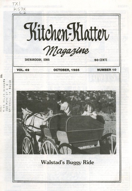 Kitchen-Klatter began as a half-hour radio show with Leanna Driftmier sharing household tips, recipes, and childrearing advice among other topics. The radio show aired from 1926 to 1986, making it the longest-running homemaker program in the history of radio. Kitchen-Klatter magazine was issued monthly from 1936 to 1986 and at one point had a circulation of 150,000.