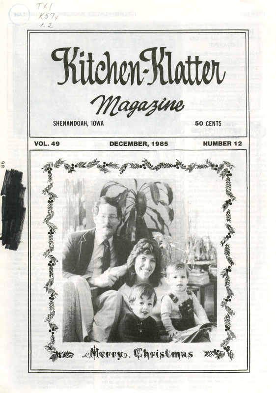 Kitchen-Klatter began as a half-hour radio show with Leanna Driftmier sharing household tips, recipes, and childrearing advice among other topics. The radio show aired from 1926 to 1986, making it the longest-running homemaker program in the history of radio. Kitchen-Klatter magazine was issued monthly from 1936 to 1986 and at one point had a circulation of 150,000.