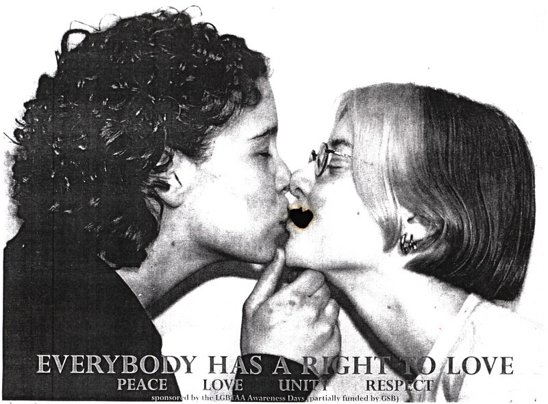 Flier reading, "Everybody Has a right to Love."
