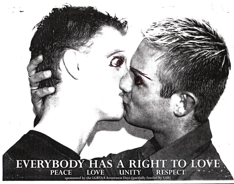 Flier reading, "Everybody Has a right to Love."
