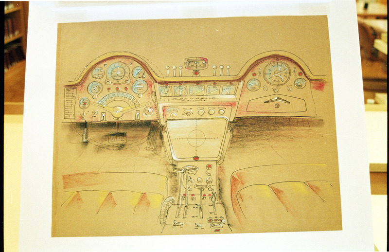 Cockpit design and diagram conceptual drawing.
