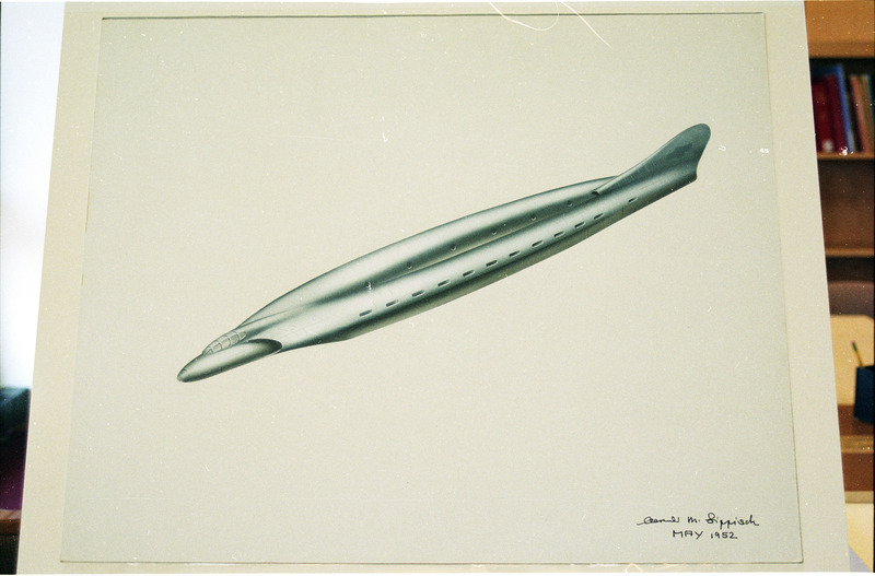 Wingless aircraft conceptual drawing.