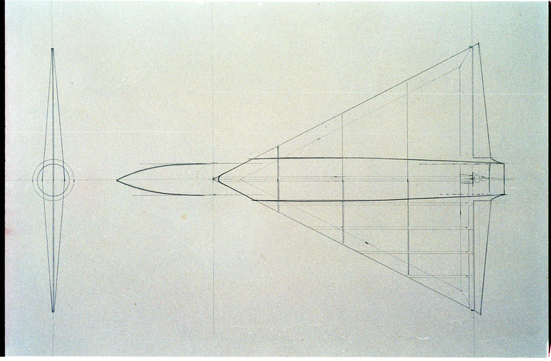 Draft technical drawing of pilotless interceptor.