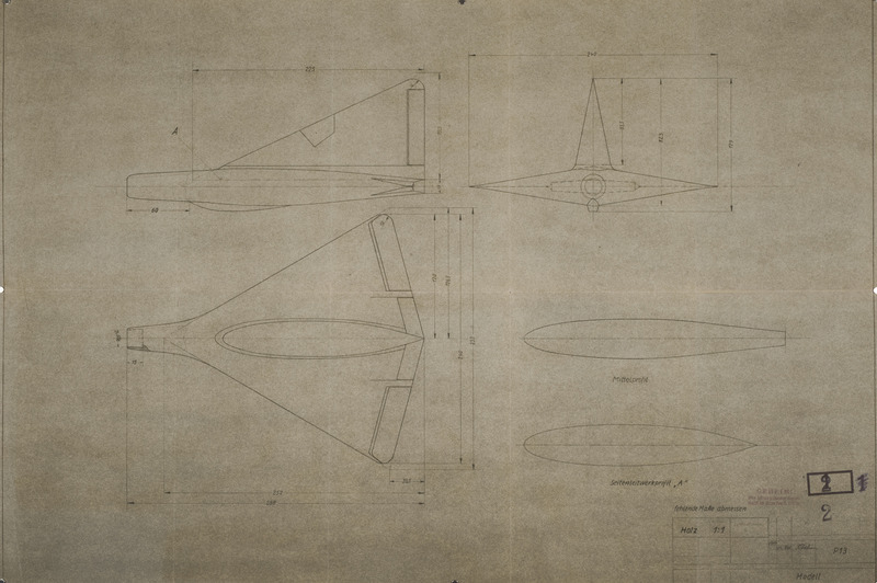 Blueprint drawing of the P13 aircraft.