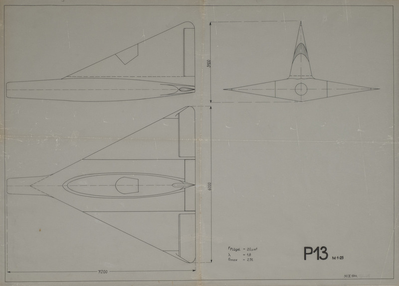 Blueprint drawing of the P13 aircraft.