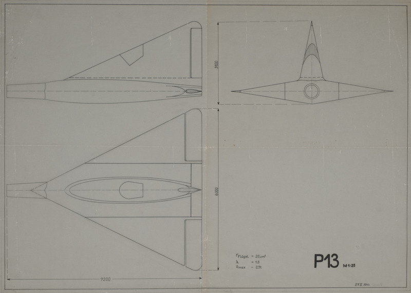 Blueprint drawing of the P13 aircraft.