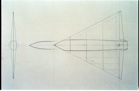 Draft technical drawing of pilotless interceptor.