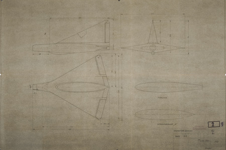 Blueprint drawing of the P13 aircraft.