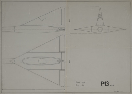Blueprint drawing of the P13 aircraft.