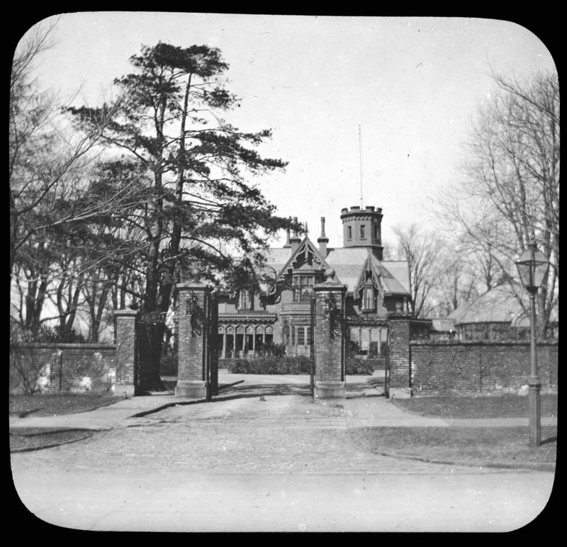 Private entrance with gate posts.