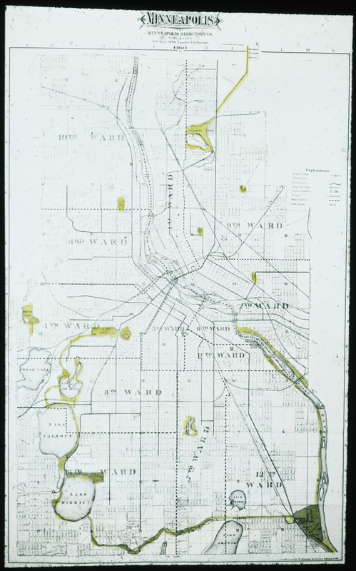 Map of Minneapolis, Minnesota.
