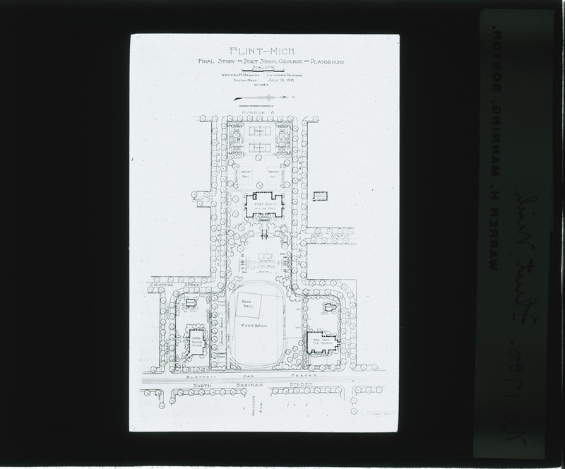 Final study for Dort School grounds and playground, Flint, Michigan.