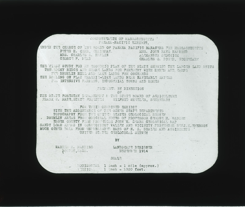 Title on cast, Panama Pacific Exposition 1915, Massachusetts.