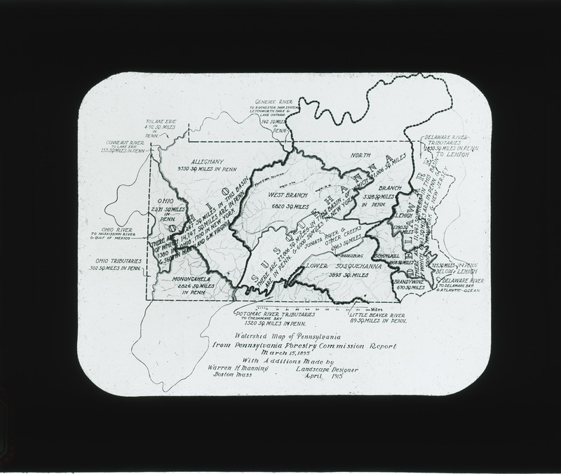 Watershed map of Pennsylvania.