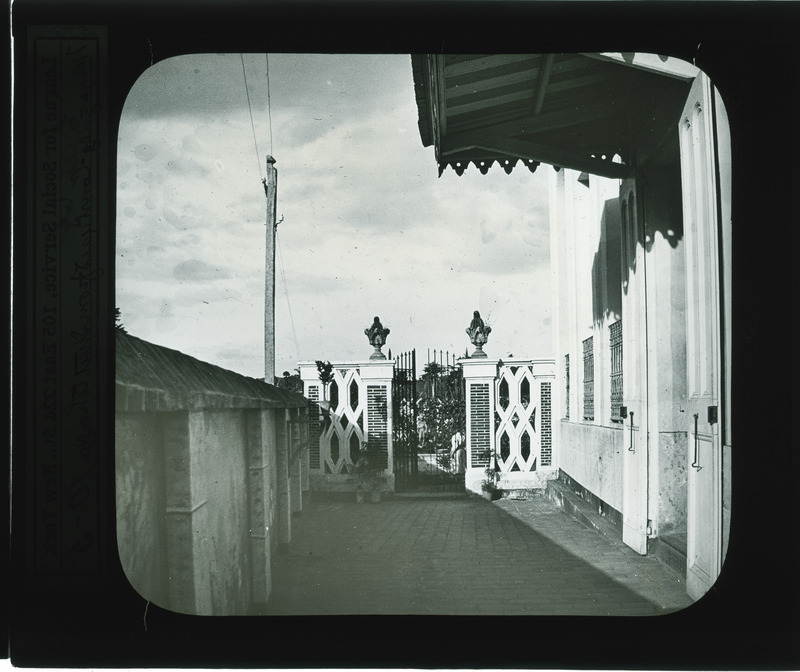 Courtyard from street to house, Mayaguez, Puerto Rico [League for Social Service, New York no.10-5].