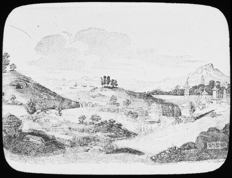 Chinese cemetery near the Yellow River.