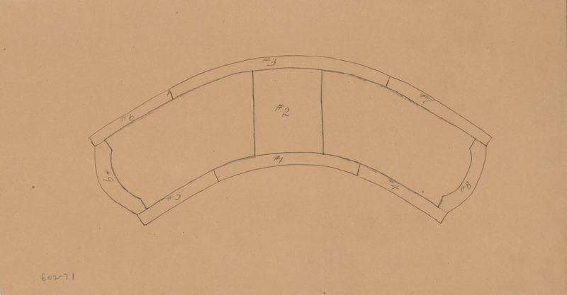 Item from a series that includes aerial perspectives, drawings, floor plans, maps, planting plans, site plans, sketches, and surveys. The locations are in the East and Midwest and include Milwaukee parks (Wisconsin), the University of Minnesota, Rock City Amusement Park (New York), Cleveland Museum of Art, the Mackinac Island State Park commission (Michigan), Oak Hill Cemetery (Youngstown, Ohio), Asheville University (North Carolina), and Western Reserve Academy (Ohio). The project numbers are indicated with the title of each object.  Cco: Pencil and ink on paper; 8.5 x 15.5 inches