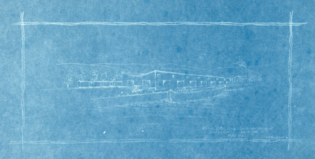 Sketch of railroad shipping yards along Cayuga Lake, Ithaca, New York, August 13, 1914. Blueprint. Dimensions: 9.5 x 17 ".   Project number: 685