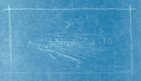 Sketch of railroad and shipping yards along Cayuga Lake, Ithaca, New York, August 13, 1914. Blueprint. Dimensions: 11 x 17 ".   Project number: 685