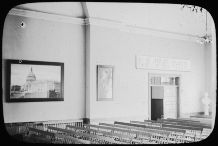 Hall with pictures [Neg. H. T. Bailey].