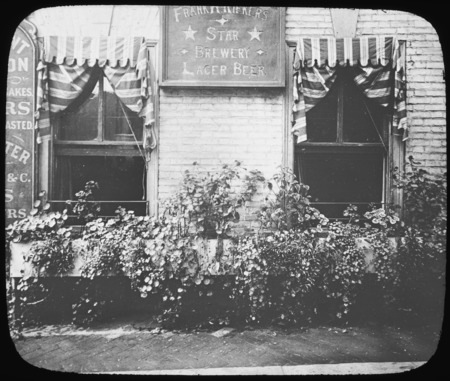 Window box decoration on the front of Frank A. Rieker Star Brewery, Lancaster, Pennsylvania (late 1800's).