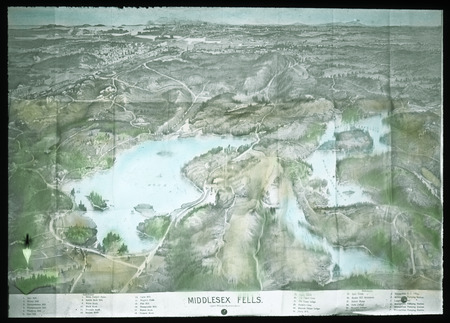 Bird's-eye view of Middlesex Fells, west park system, Boston, Massachusetts.