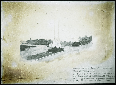 Harrisburg, Pennsylvania Parks, use of old State House columns: detail about base of column [Manning Brothers plan no. 322-44, 29 October 1903].