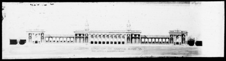 Front elevation Transportation Building , Jamestown Exposition, Virginia.