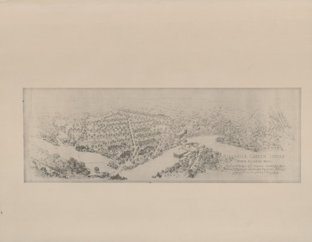 Item from a series that includes aerial perspectives, drawings, floor plans, maps, planting plans, site plans, sketches, and surveys. The locations are in the East and Midwest and include Milwaukee parks (Wisconsin), the University of Minnesota, Rock City Amusement Park (New York), Cleveland Museum of Art, the Mackinac Island State Park commission (Michigan), Oak Hill Cemetery (Youngstown, Ohio), Asheville University (North Carolina), and Western Reserve Academy (Ohio). The project numbers are indicated with the title of each object.  Cco: Blackline print; 18 x 23 inches