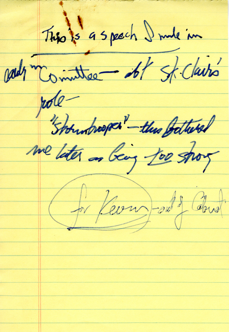 Draft of a speech that Edward Mezvinsky made in committee about the role James St. Clair was attempting to play in the impeachment inquiry.