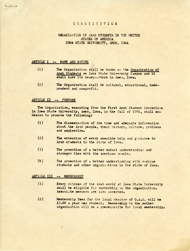 Constitution laying out the rules, purpose, membership, bylaws, and executive committee positions for the organization.